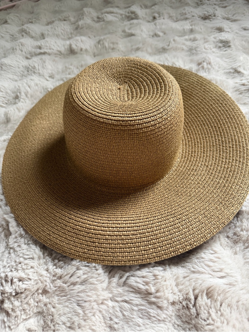 Wide Brim Straw Sun Hat - Brown